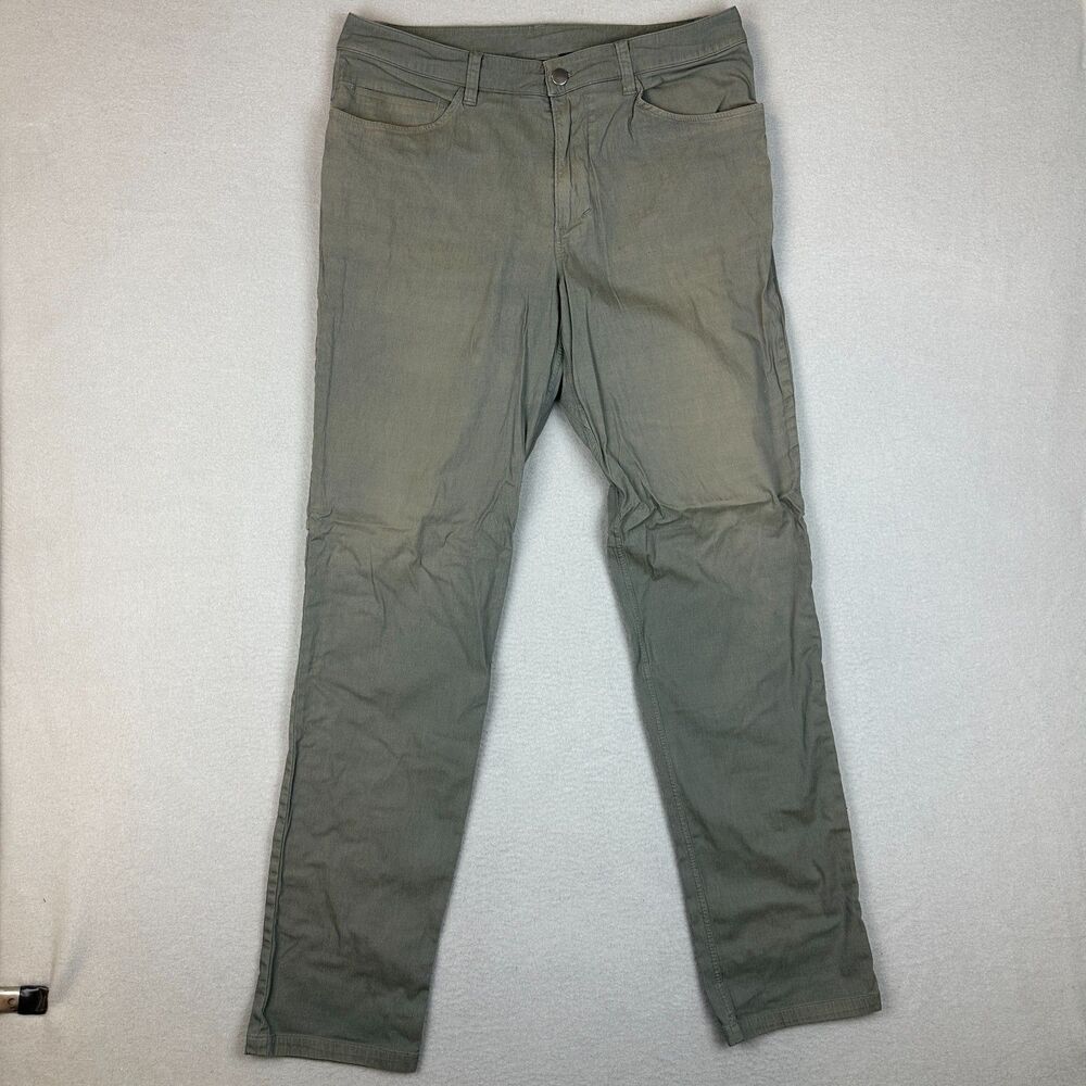 Lululemon Mens Size 32 ABC Chino Pant Classic 34" Washed Grey Sage M5670S Work